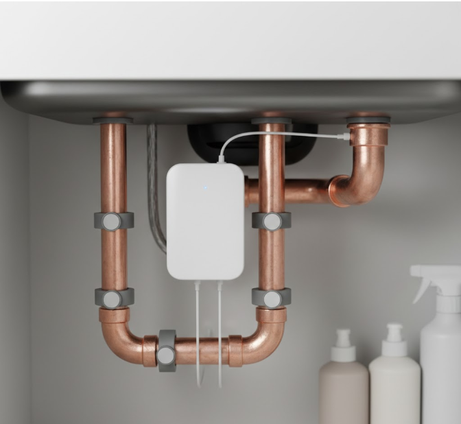 Whole-home leak detection system monitoring water flow in a Las Vegas home