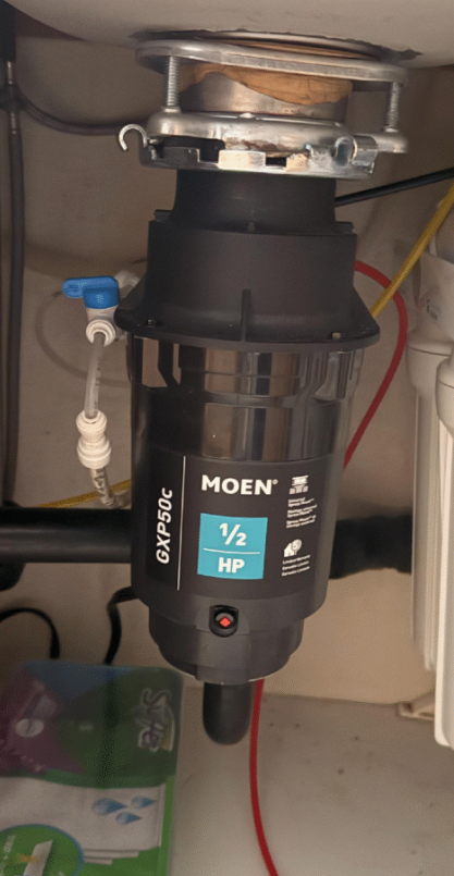 1/2 HP Moen garbage disposal with water filtration in Las Vegas kitchen