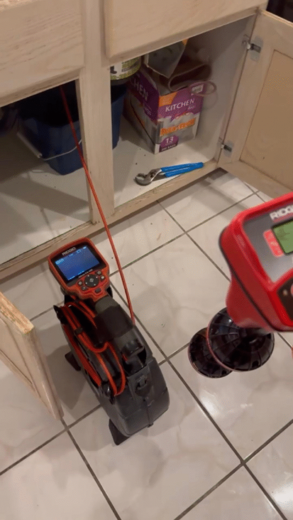 Drain camera inspection equipment used to locate hidden clogs in Las Vegas NV