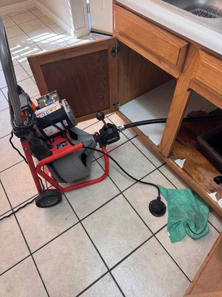 Clogged drain cleaned by professional plumber in Las Vegas NV